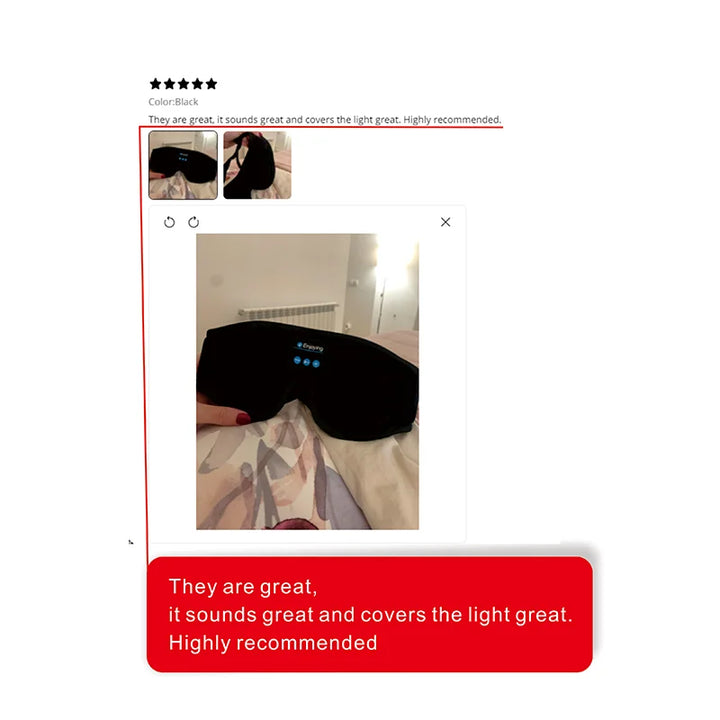 Mask For Sleep Headphones Bluetooth 3D Eye Mask Music Play Sleeping Headphones with Built-in HD Speaker