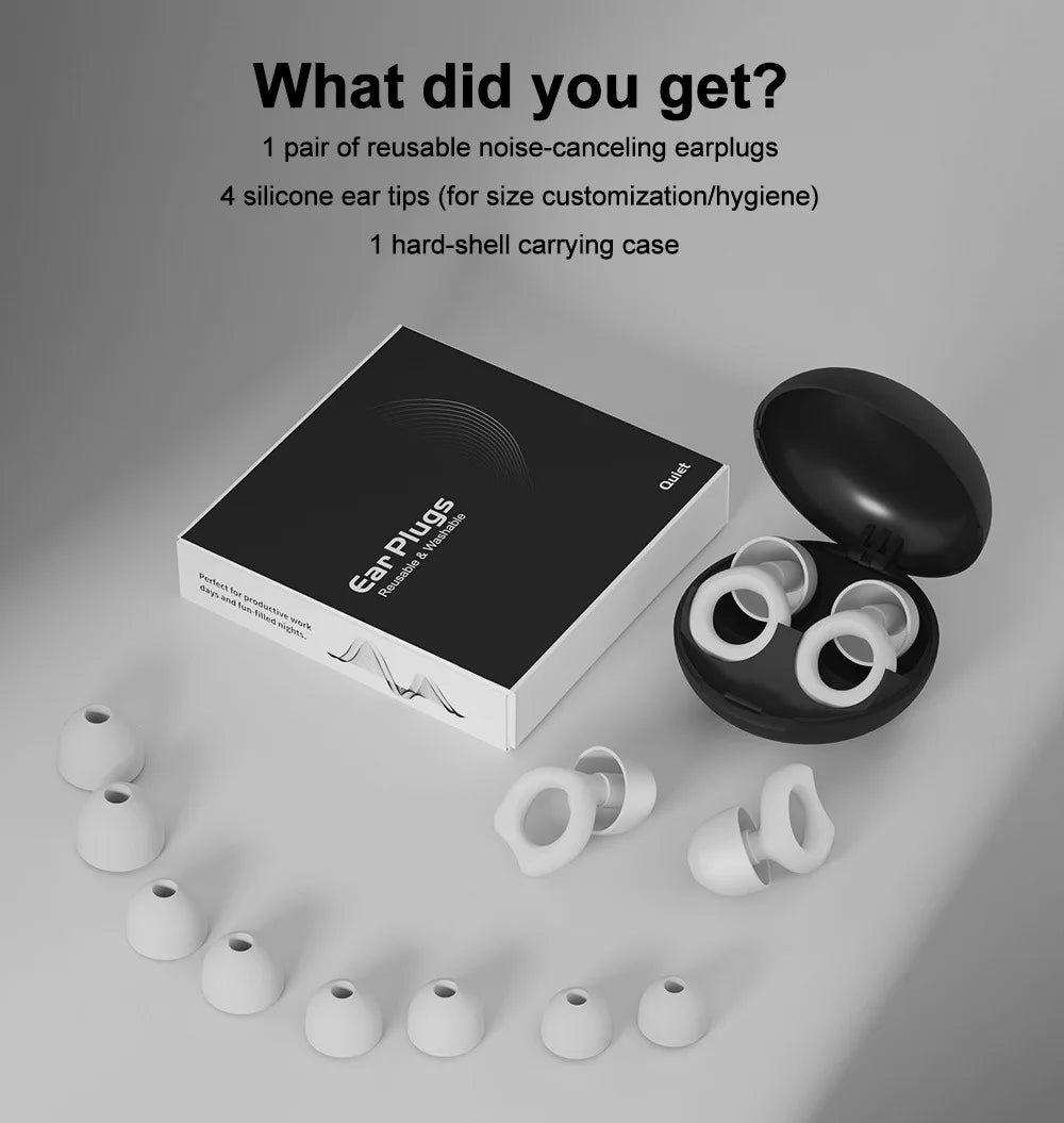 Silicone Earplugs Sleeping Earplugs Noise Reduction Waterproof Ear Plug Suitable for sleep, travel office and noisy environments