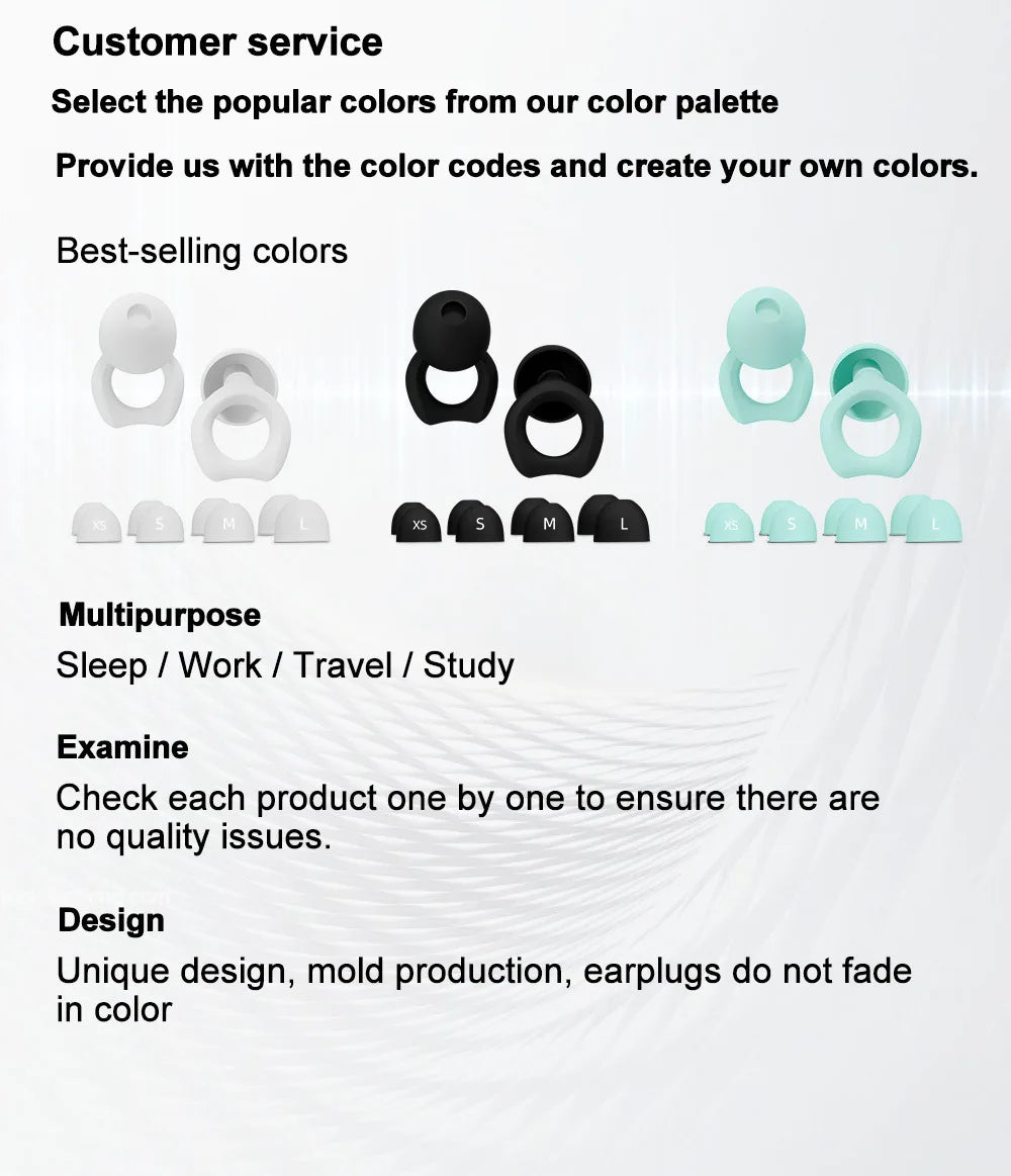 Silicone Earplugs Sleeping Earplugs Noise Reduction Waterproof Ear Plug Suitable for sleep, travel office and noisy environments