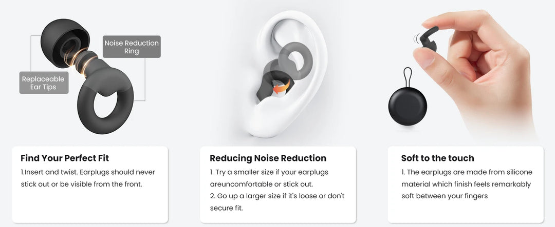 Silicone Earplugs Sleeping Earplugs Noise Reduction Waterproof Ear Plug Suitable for sleep, travel office and noisy environments