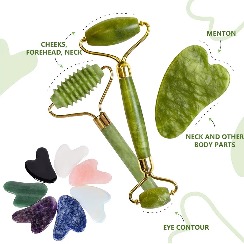 Jade Roller & Gua Sha Sculpting Set