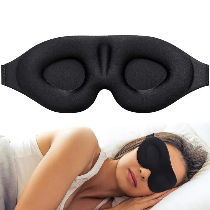 3D Contour Cup Sleep Mask With Noise Ear plug, Light Blocking Night Facial Mask, Soft & Comfortable, Soothing
